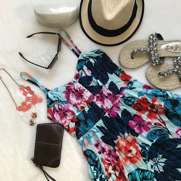 Express Dresses & Skirts - Express Tropical Floral Print Summer Dress XS